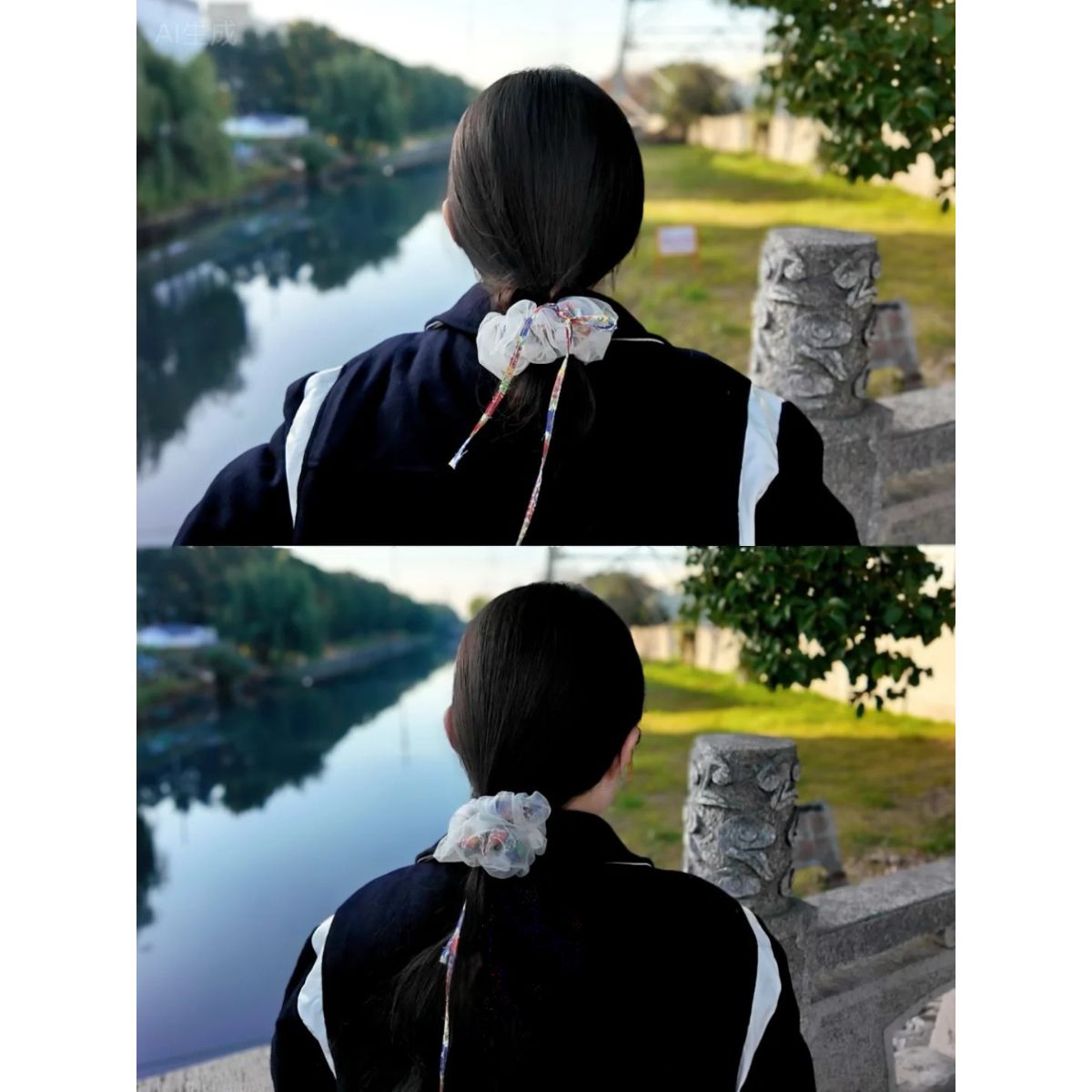 Colorful Liberty Margaret Floral White Tulle Double Scrunchie