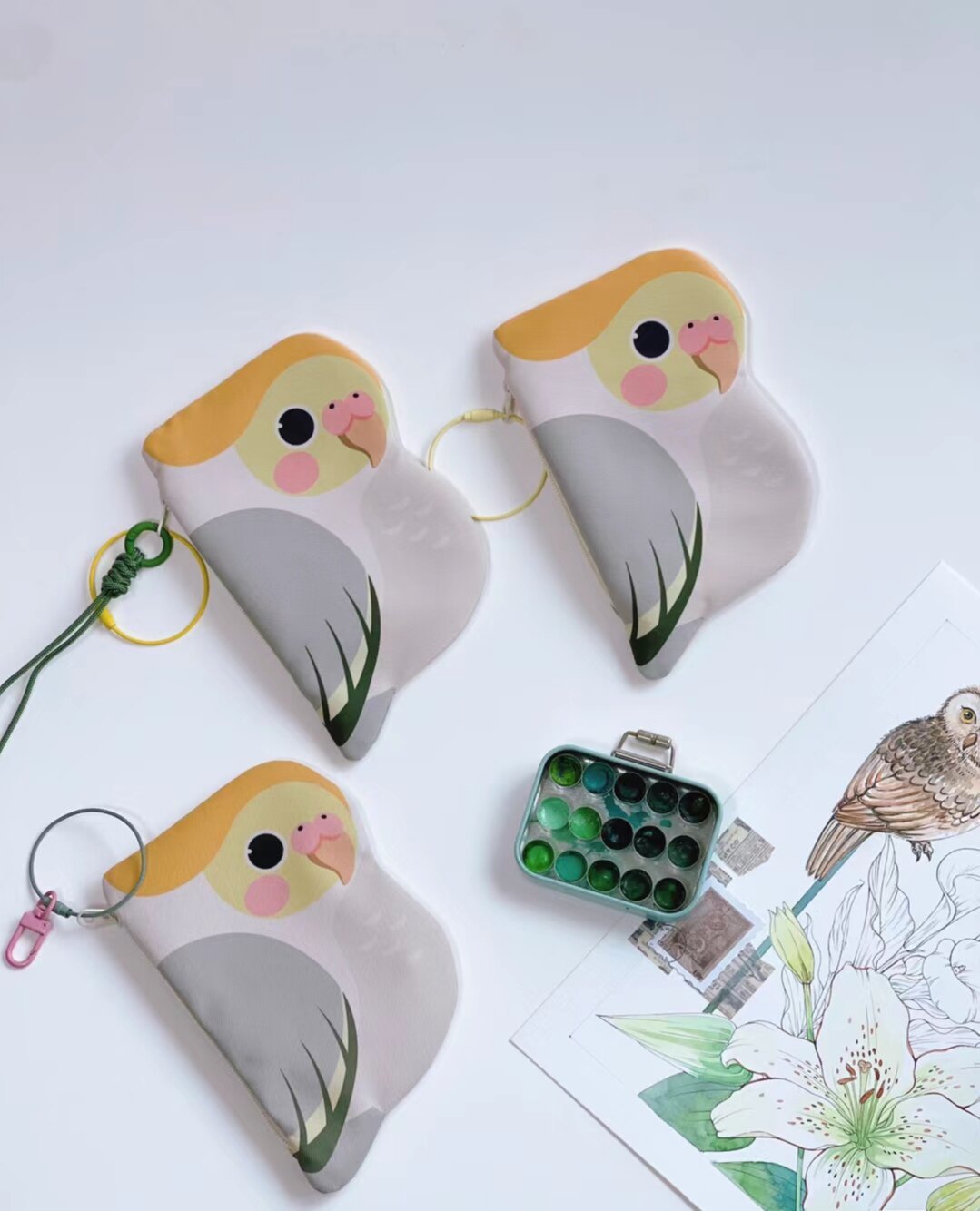 Cute Parrot Zipper Pouch Keychain Bag 15 Styles