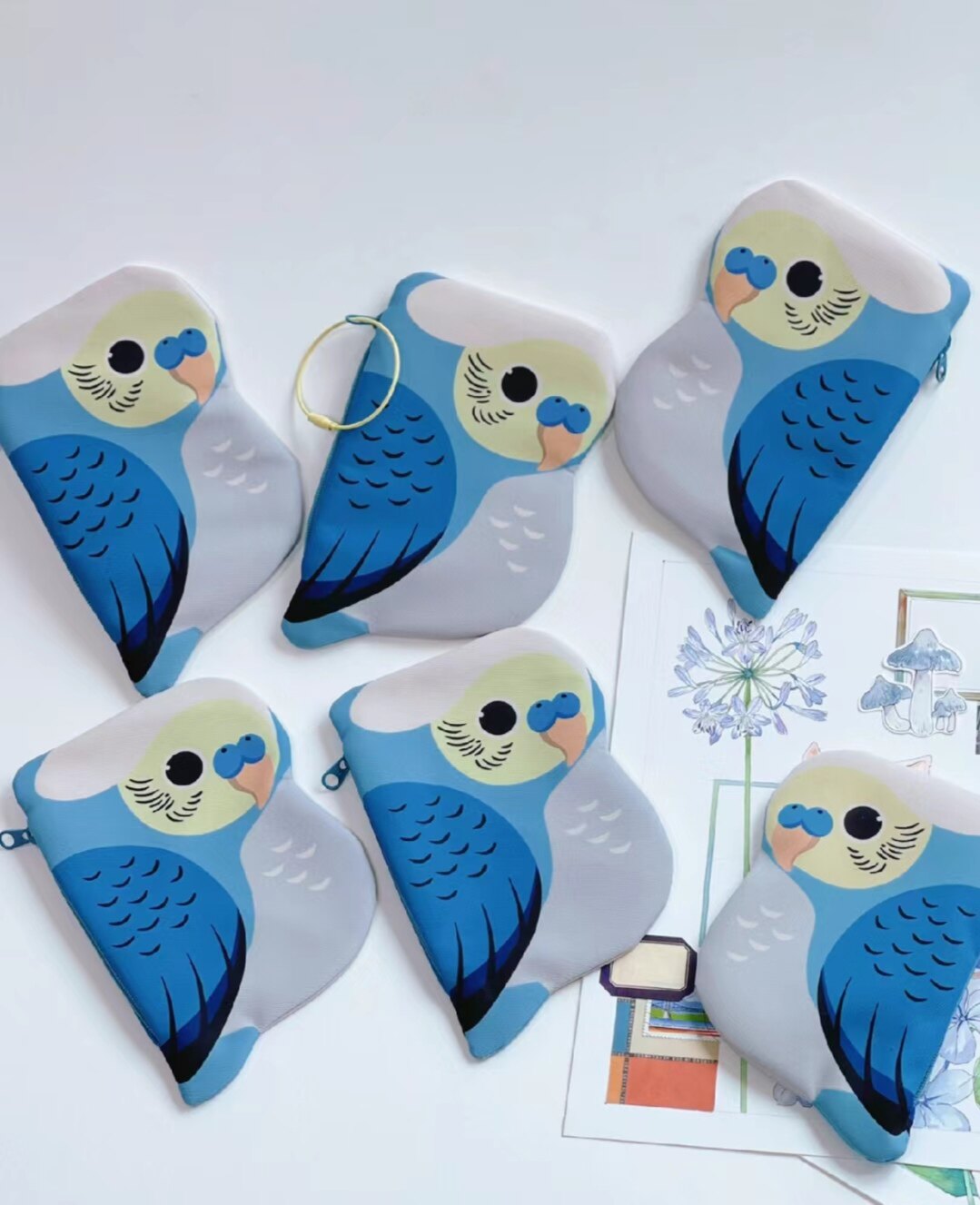 Cute Parrot Zipper Pouch Keychain Bag 15 Styles