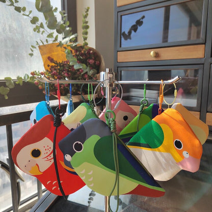 Cute Parrot Zipper Pouch Keychain Bag 15 Styles