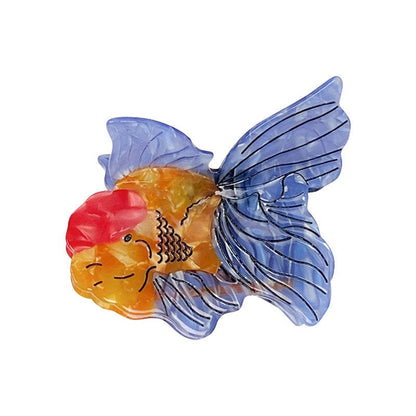 Medium  Multi-Colored Blue Tail Goldfish Hair Claw