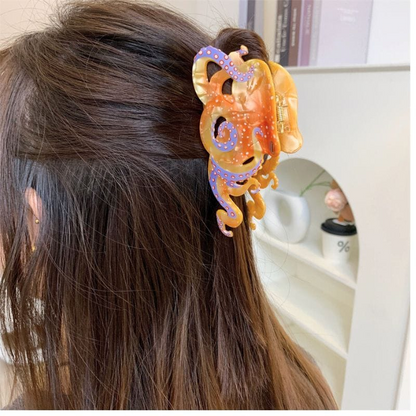 Orange Blue-Ringed Octopus Hair Claw