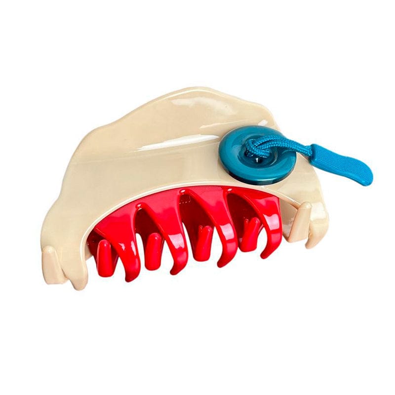 Medium Double Buttons Resin Hair Claw Clip