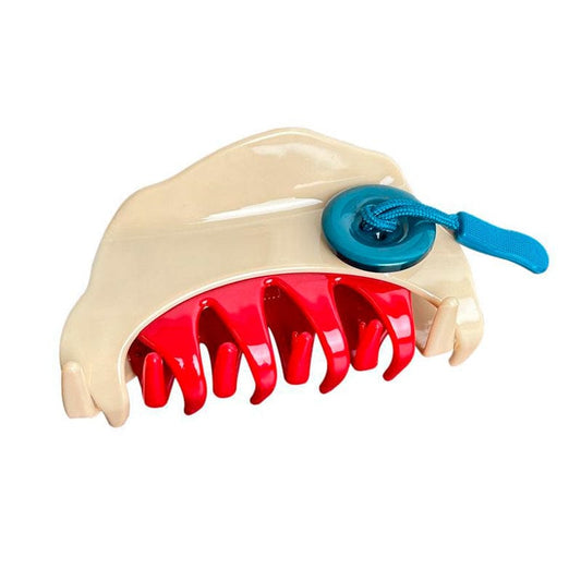 Medium Double Buttons Resin Hair Claw Clip