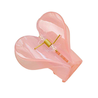 Heart Ladies Luster Hair Claw In Pink