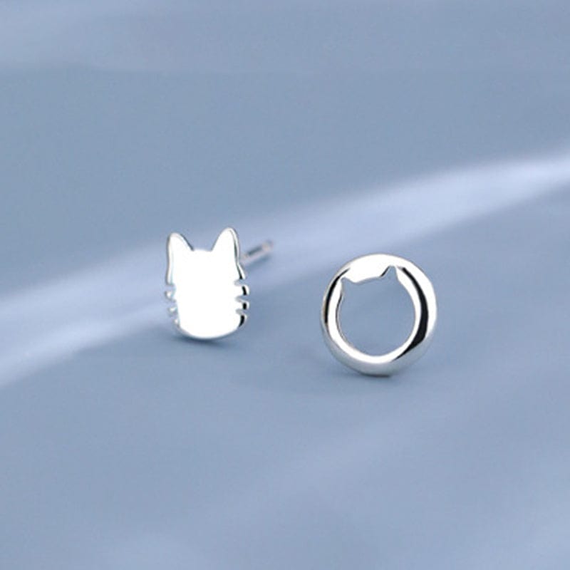 Sterling Silver Kitty Cat Earrings丨Lemonschunks