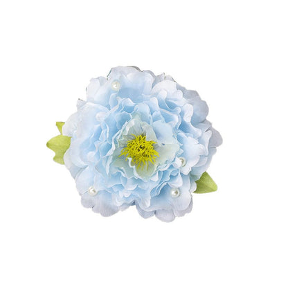 Medium Light Blue Peony Hair Claw