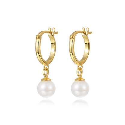 S925 Sterling Silver Light Luxury Ball Bead Earrings Series Women's Retro