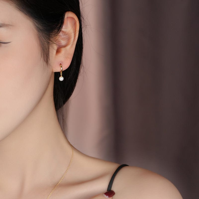 S925 Sterling Silver Light Luxury Ball Bead Earrings Series Women's Retro