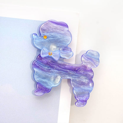 Sky-Purple Poodle Dog Clip