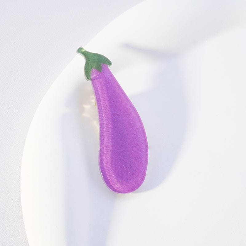 Eggplant Cute Hair Clip