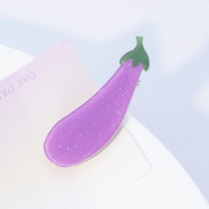 Eggplant Cute Hair Clip