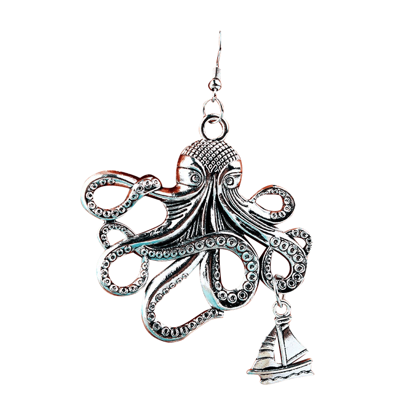 Metallic Octopus Earrings