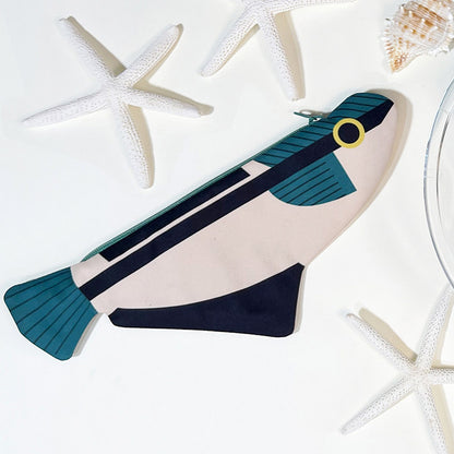 Fish Pencil Case & Zipper Pouch Keychain Bag
