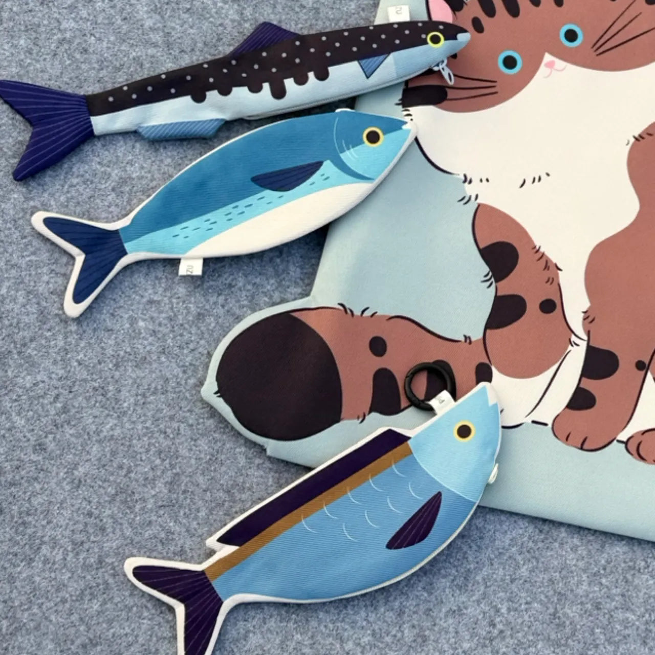 Fish Pencil Case & Zipper Pouch Keychain Bag