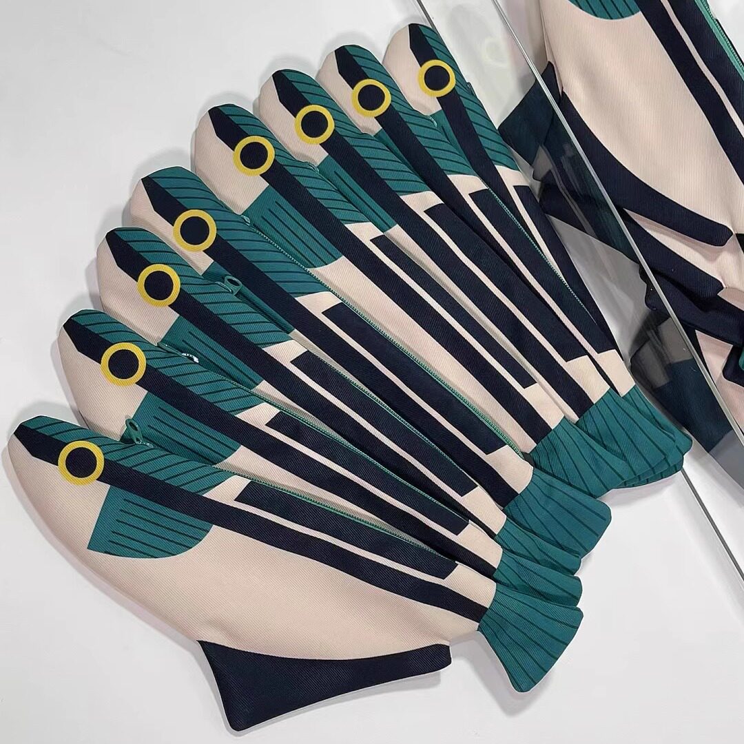 Fish Pencil Case & Zipper Pouch Keychain Bag