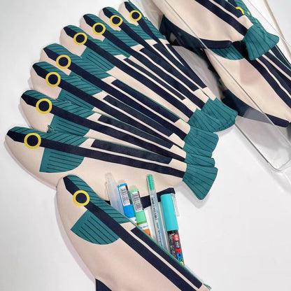 Fish Pencil Case & Zipper Pouch Keychain Bag