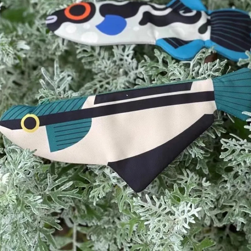 Fish Pencil Case & Zipper Pouch Keychain Bag