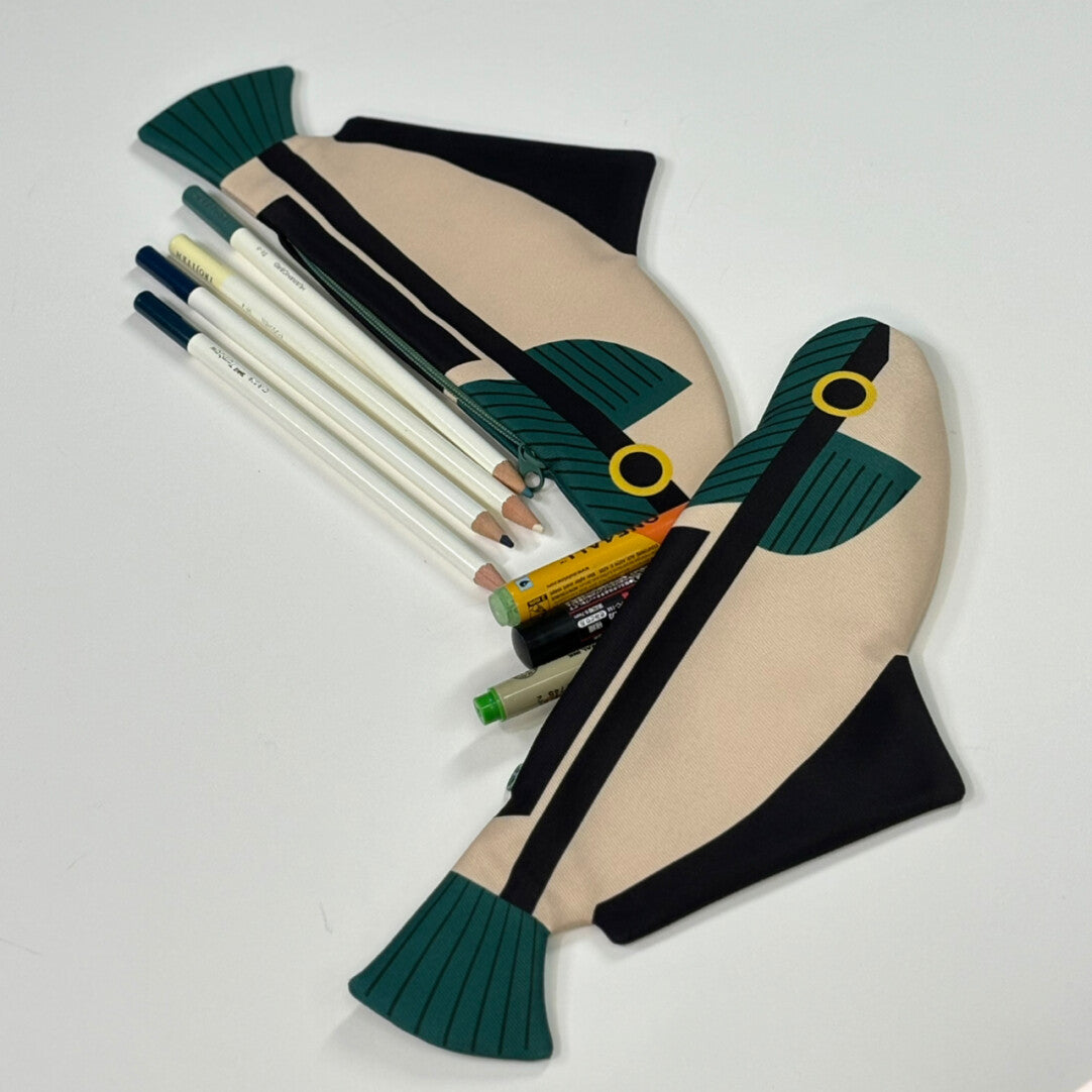 Fish Pencil Case & Zipper Pouch Keychain Bag
