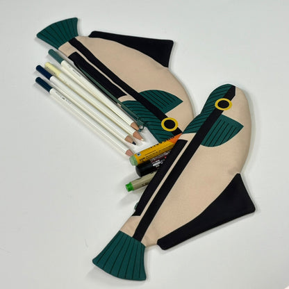 Fish Pencil Case & Zipper Pouch Keychain Bag