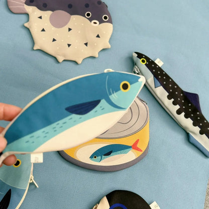 Fish Pencil Case & Zipper Pouch Keychain Bag