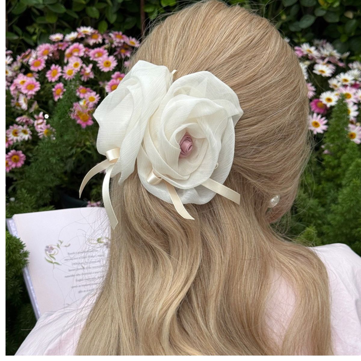 French 3D Rose Mesh Hair Claw