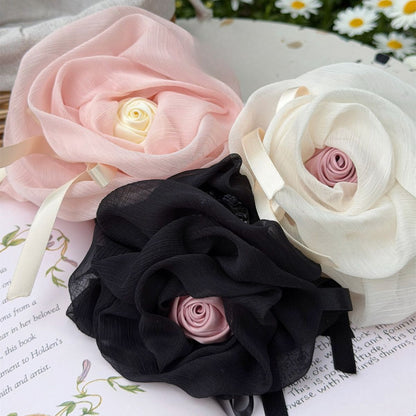 French 3D Rose Mesh Hair Claw