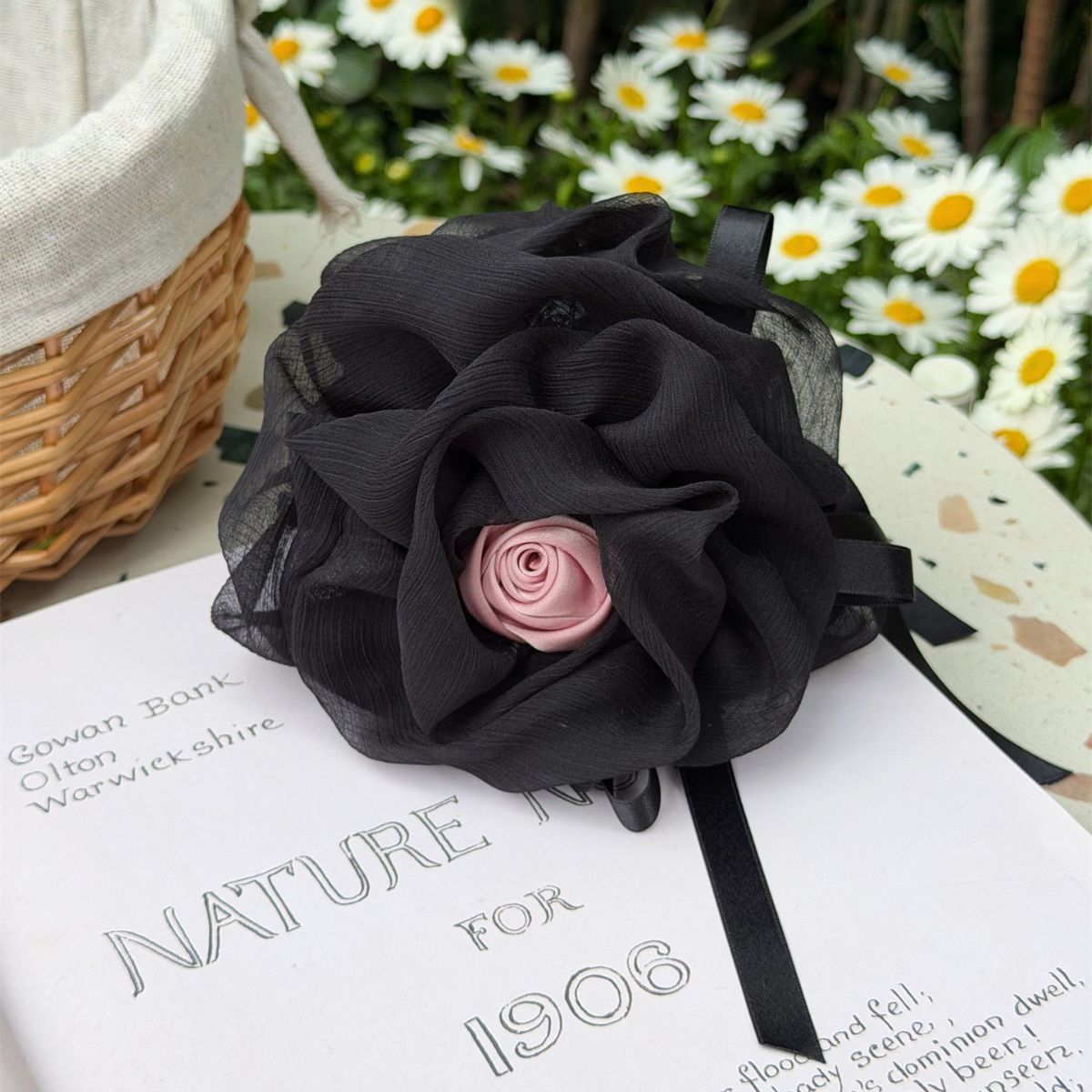 French 3D Rose Mesh Hair Claw
