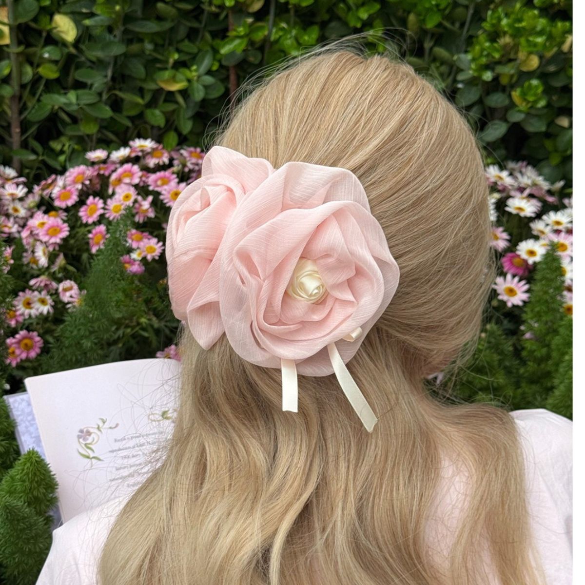 French 3D Rose Mesh Hair Claw