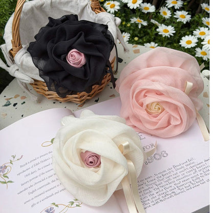 French 3D Rose Mesh Hair Claw