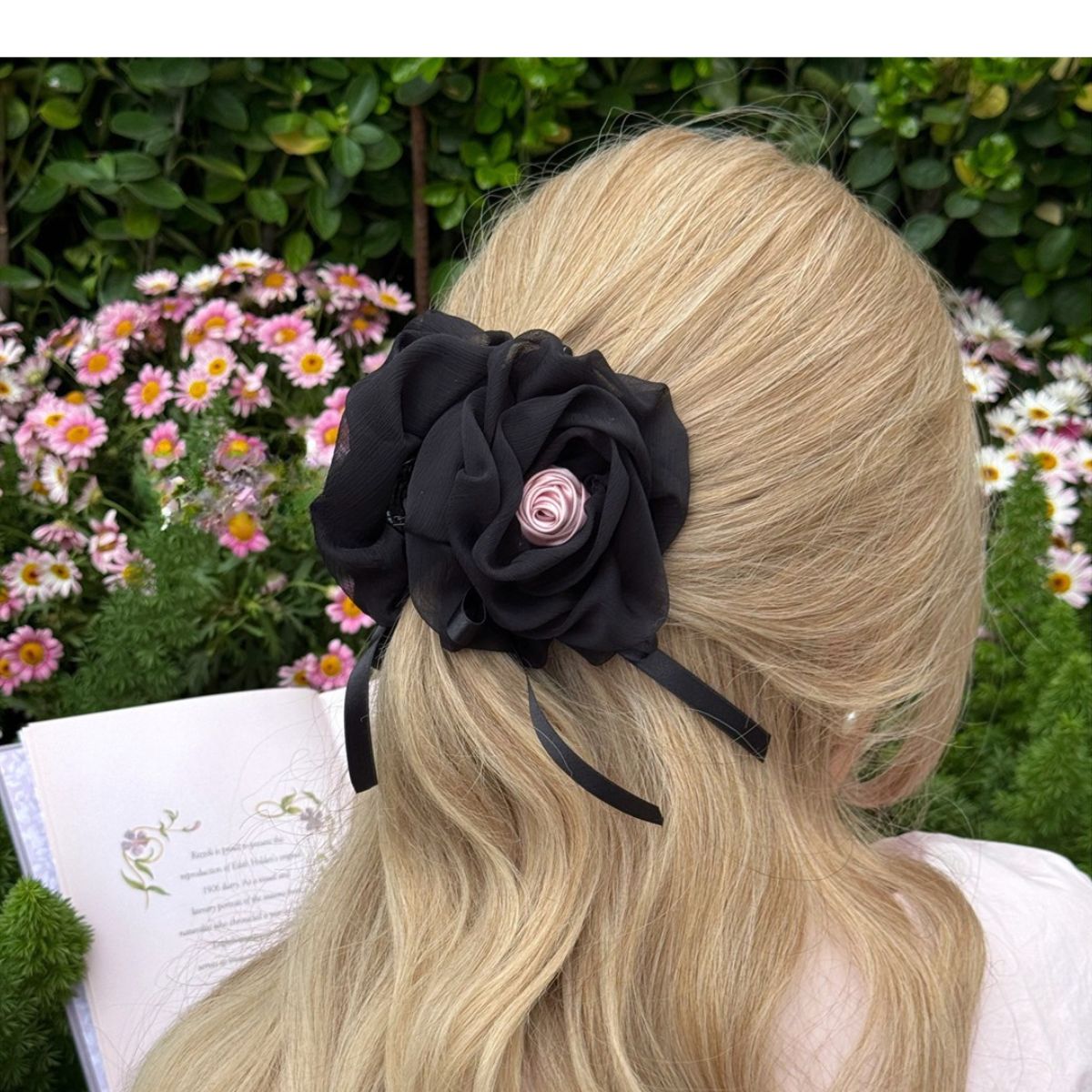 French 3D Rose Mesh Hair Claw