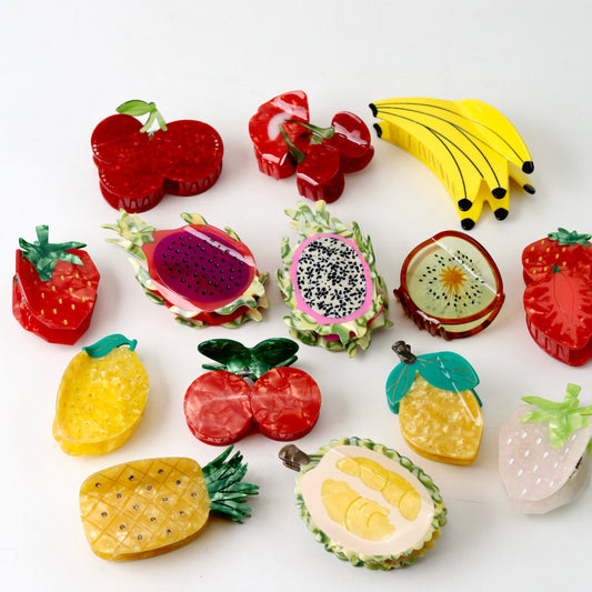 Strawberry Cherry Banana Lemon Pineapple Dragon Fruit Kiwi Durian Fruit Hair Claw