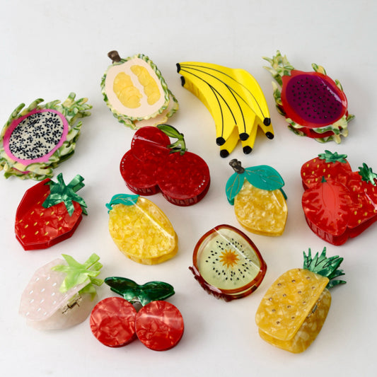 Strawberry Cherry Banana Lemon Pineapple Dragon Fruit Kiwi Durian Fruit Hair Claw