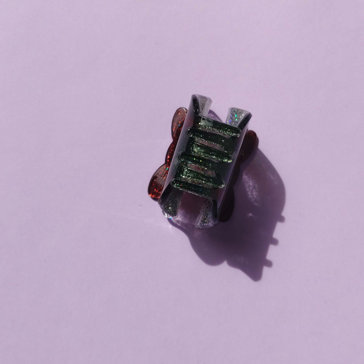 Tiny Mini Green Gift Box Hair Claw