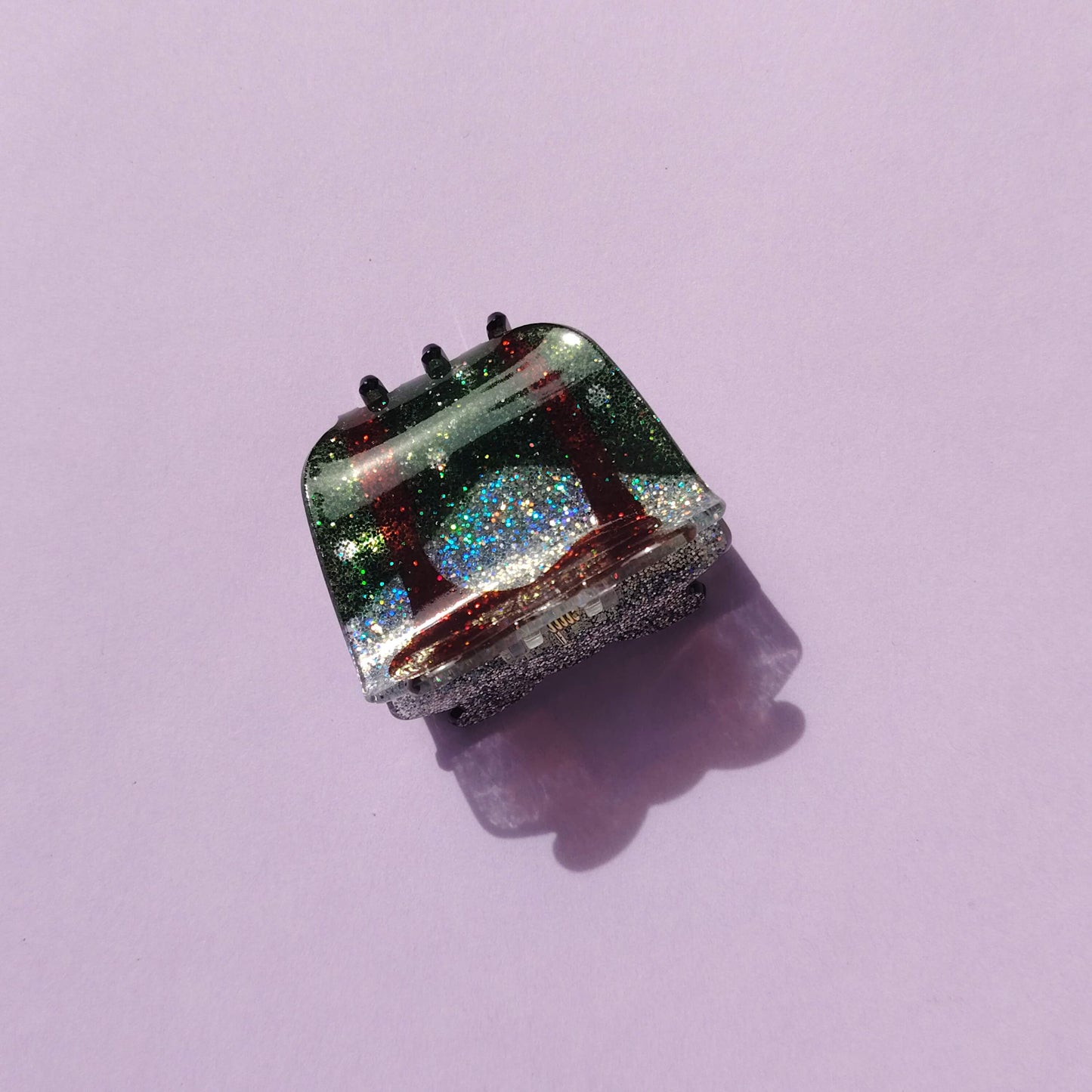 Tiny Mini Green Gift Box Hair Claw