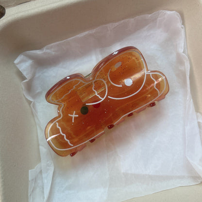 Caramel Gingerbread Man Hair Claw