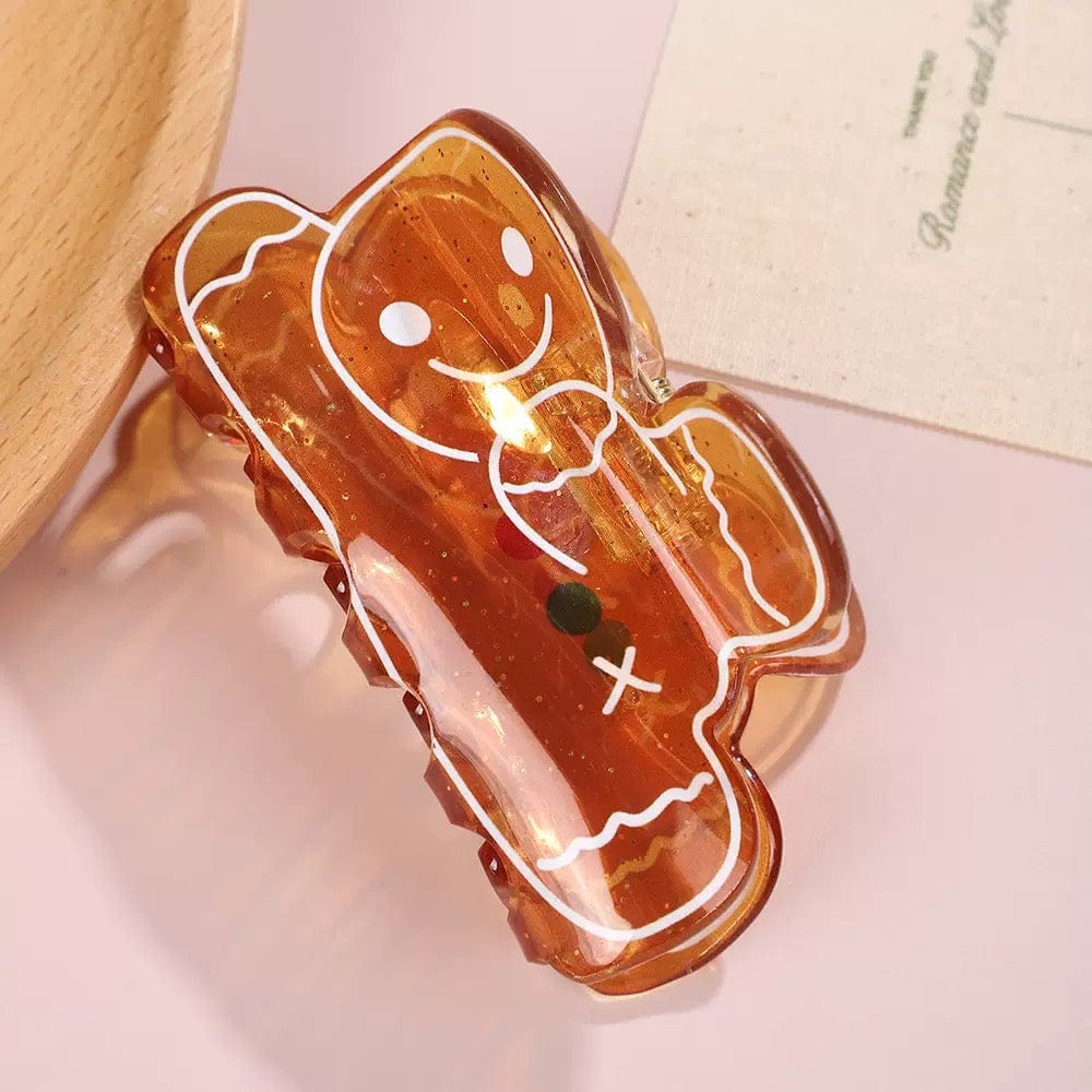 Caramel Gingerbread Man Hair Claw