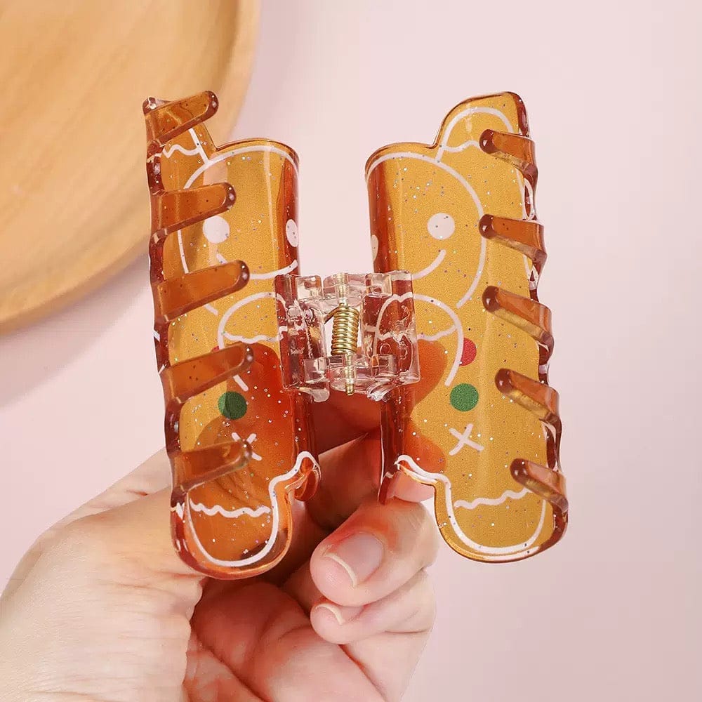 Caramel Gingerbread Man Hair Claw