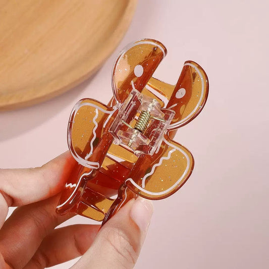 Caramel Gingerbread Man Hair Claw