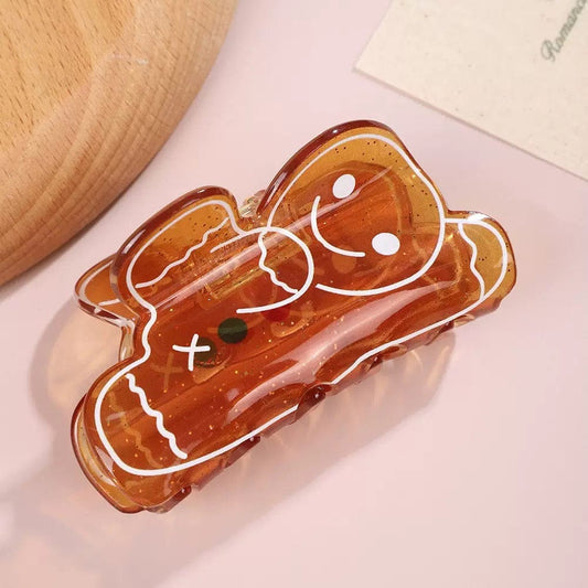 Caramel Gingerbread Man Hair Claw