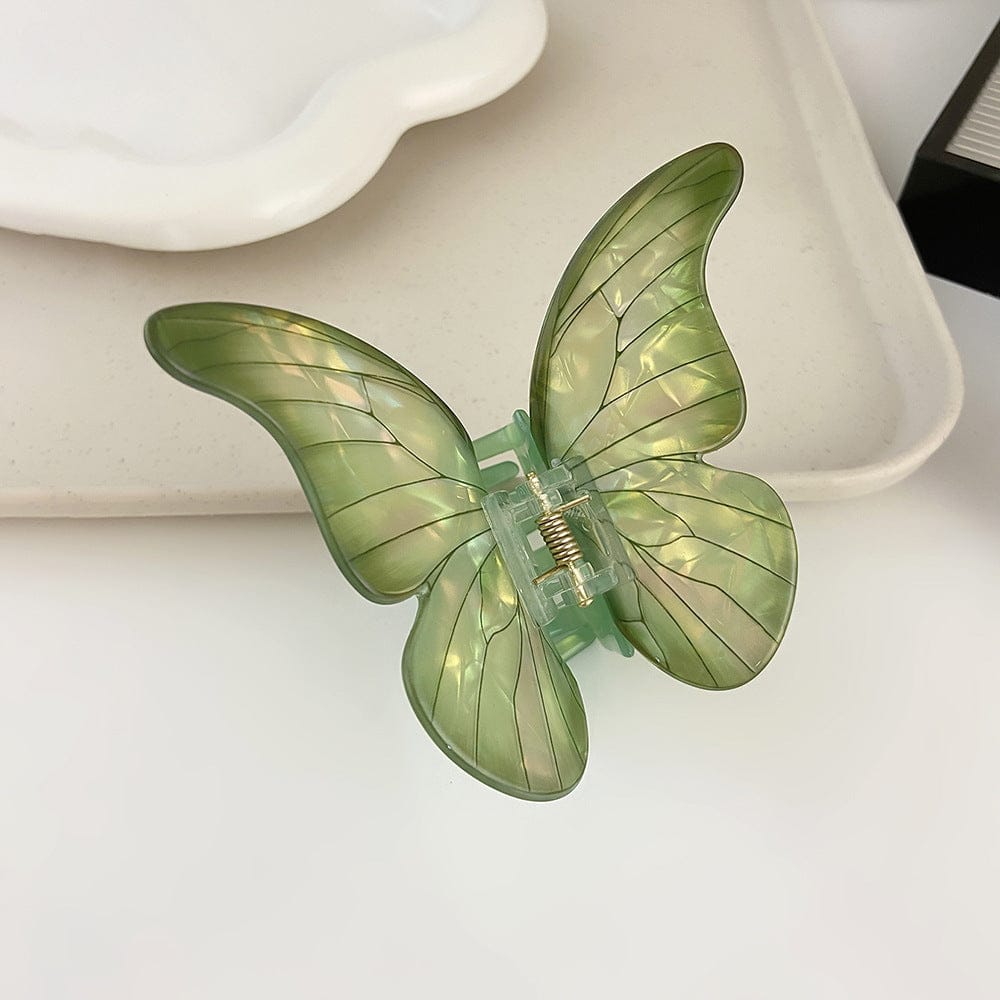 Green Sea Ice Crystal Butterfly Hair Claw