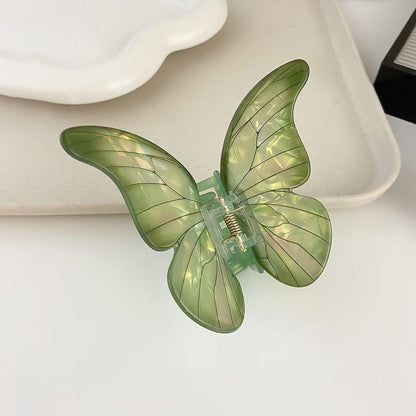 Green Sea Ice Crystal Butterfly Hair Claw