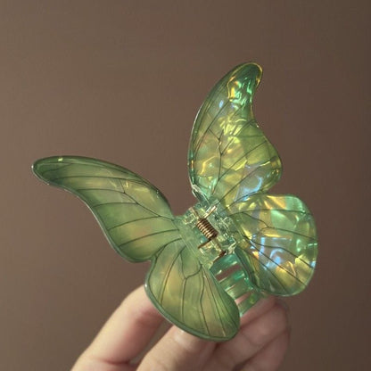 Green Sea Ice Crystal Butterfly Hair Claw