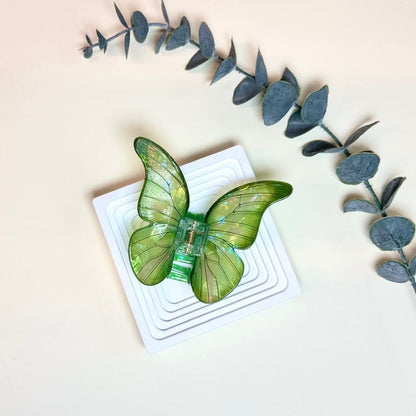 Green Sea Ice Crystal Butterfly Hair Claw