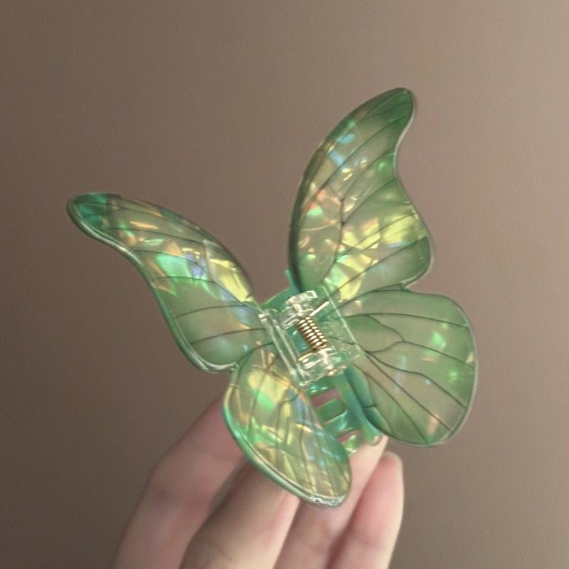 Green Sea Ice Crystal Butterfly Hair Claw