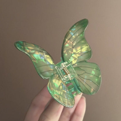 Green Sea Ice Crystal Butterfly Hair Claw
