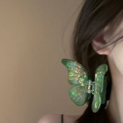 Green Sea Ice Crystal Butterfly Hair Claw