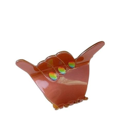 Small Brown 666 Hair Claw