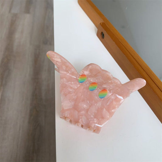 Small Pink 666 Hair Claw