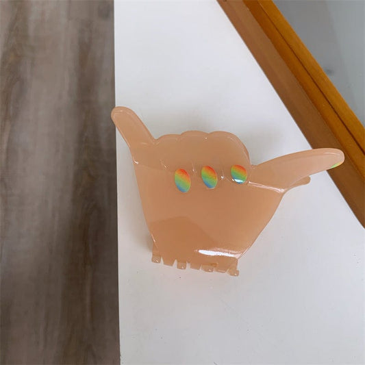 Small Yellow 666 Hair Claw